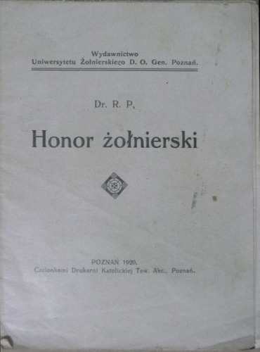 Dr.R.P.-Honor Żołnierski,1920